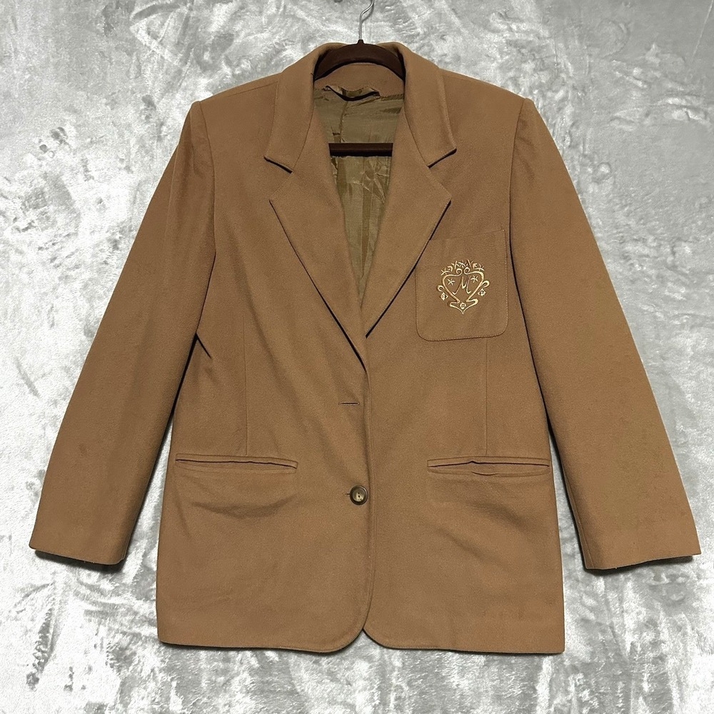 Vintage Italian Blazer Luxury Womens Large Academia Old Money Equestrian Preppy